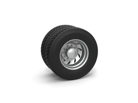 10 Triangular Hole Rear double wheel of semi truck Version 3 Scale 1 to 25 3D Print Model