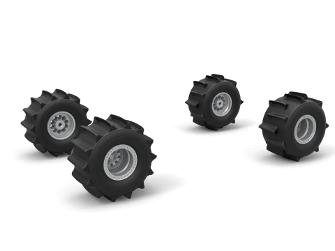 Wheel Set of Formula Off Road Scale 1 to 25 3D Print Model