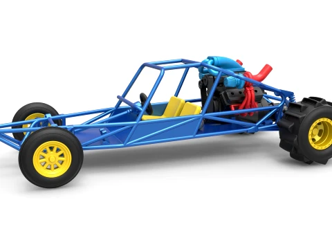 Sand drag Rail buggy Scale 1 to 25 3D Print Model