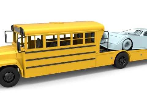 Vintage Transporter truck for Race car Version 5 Scale 1 to 25 3D Print Model