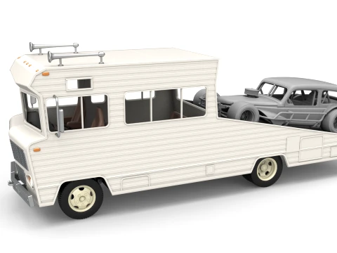 Vintage Transporter truck for Race car Version 7 Scale 1 to 25 3Dプリントモデル