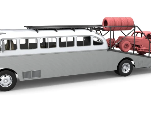 Vintage Transporter truck for Race car Version 8 Scale 1 to 25 3D Print Model