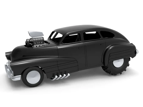 Old school pulling truck 2wd with Car shell Scale 1 to 25 3D 프린트 모델