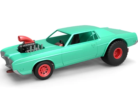 Pulling truck 2wd with Car shell Version 1 Scale 1 to 25 3D Print Model