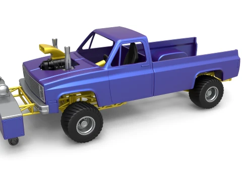 Pulling truck 4wd Scale 1 to 25 3D Print Model