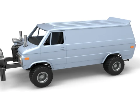Pulling van 4wd Version 1 Scale 1 to 25 3D Print Model