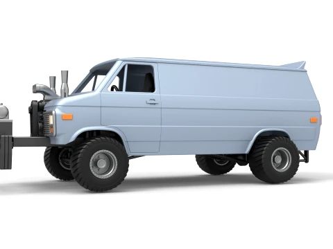 Pulling van 4wd Version 1 Scale 1 to 25 3D Print Model