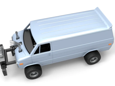 Pulling van 4wd Version 1 Scale 1 to 25 3D Print Model