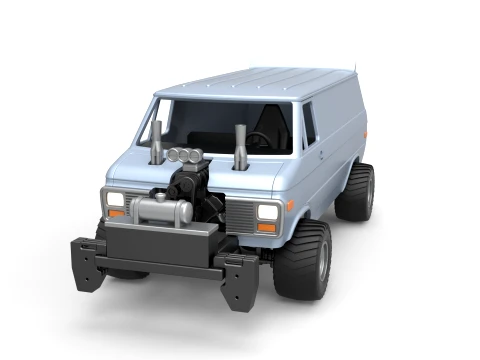 Pulling van 4wd Version 1 Scale 1 to 25 3D Print Model