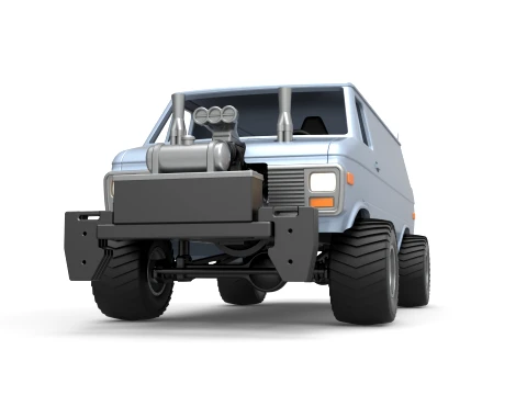Pulling van 4wd Version 1 Scale 1 to 25 3D Print Model