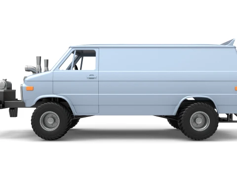 Pulling van 4wd Version 1 Scale 1 to 25 3D Print Model