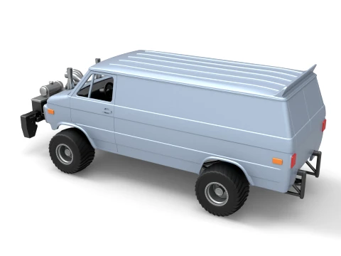 Pulling van 4wd Version 1 Scale 1 to 25 3D Print Model