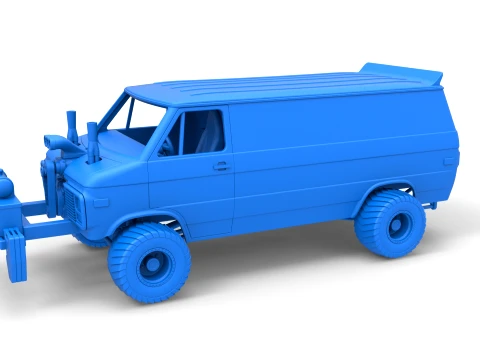 Pulling van 4wd Version 1 Scale 1 to 25 3D Print Model