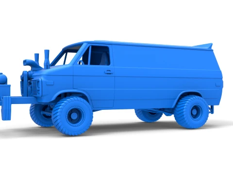 Pulling van 4wd Version 1 Scale 1 to 25 3D Print Model