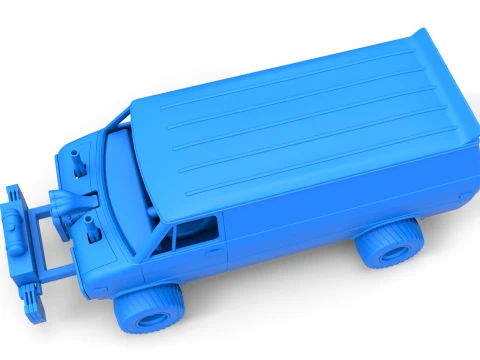 Pulling van 4wd Version 1 Scale 1 to 25 3D Print Model