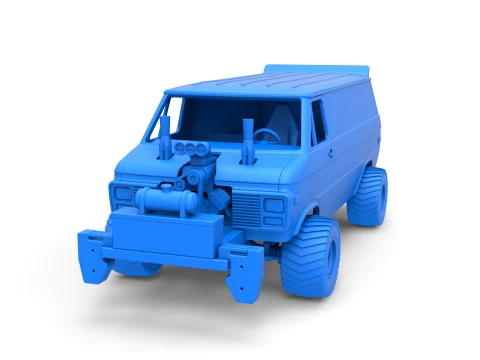 Pulling van 4wd Version 1 Scale 1 to 25 3D Print Model