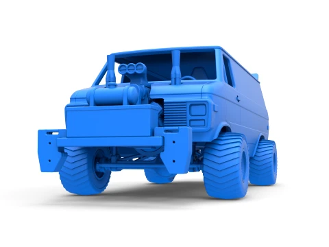 Pulling van 4wd Version 1 Scale 1 to 25 3D Print Model