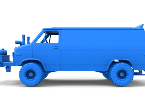 Pulling van 4wd Version 1 Scale 1 to 25 3D Print Model