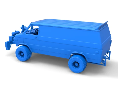 Pulling van 4wd Version 1 Scale 1 to 25 3D Print Model