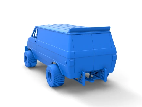 Pulling van 4wd Version 1 Scale 1 to 25 3D Print Model