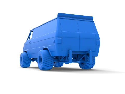 Pulling van 4wd Version 1 Scale 1 to 25 3D Print Model