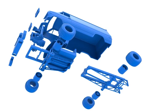 Pulling van 4wd Version 1 Scale 1 to 25 3D Print Model