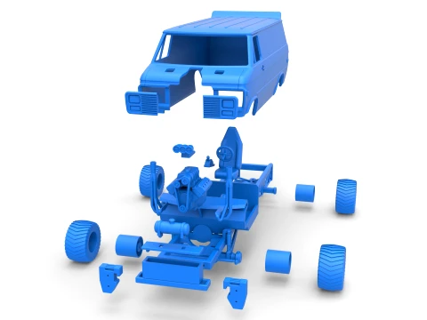 Pulling van 4wd Version 1 Scale 1 to 25 3D Print Model