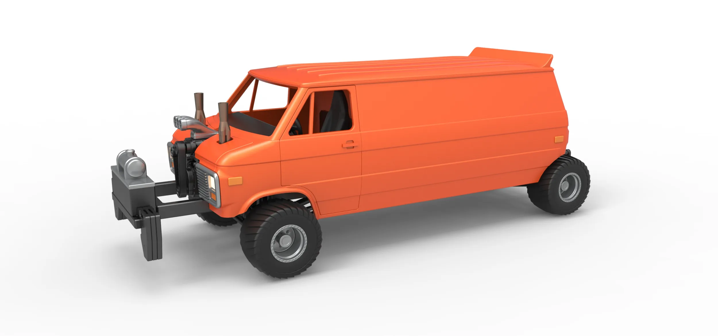 Pulling van 4wd Version 2 Scale 1 to 25 3D Print Model .c4d .max .obj .3ds .fbx .stl .blend