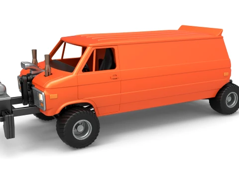 Pulling van 4wd Version 2 Scale 1 to 25 3D Print Model