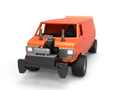 Pulling van 4wd Version 2 Scale 1 to 25 3D Print Model