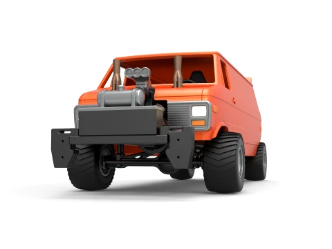 Pulling van 4wd Version 2 Scale 1 to 25 3D Print Model
