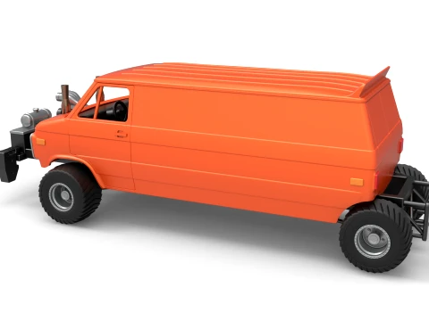 Pulling van 4wd Version 2 Scale 1 to 25 3D Print Model