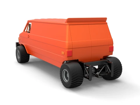 Pulling van 4wd Version 2 Scale 1 to 25 3D Print Model