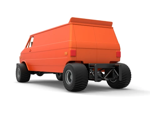 Pulling van 4wd Version 2 Scale 1 to 25 3D Print Model