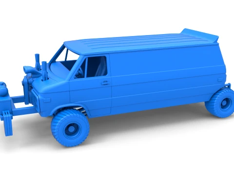 Pulling van 4wd Version 2 Scale 1 to 25 3D Print Model