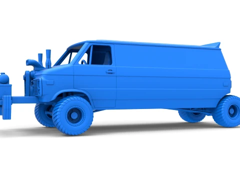 Pulling van 4wd Version 2 Scale 1 to 25 3D Print Model