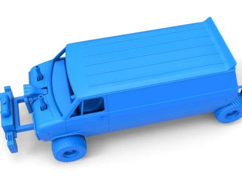 Pulling van 4wd Version 2 Scale 1 to 25 3D Print Model