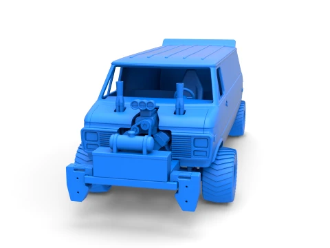 Pulling van 4wd Version 2 Scale 1 to 25 3D Print Model