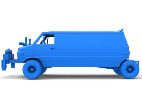 Pulling van 4wd Version 2 Scale 1 to 25 3D Print Model
