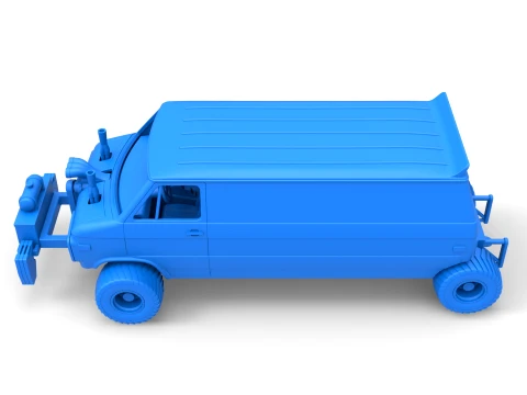 Pulling van 4wd Version 2 Scale 1 to 25 3D Print Model