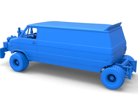 Pulling van 4wd Version 2 Scale 1 to 25 3D Print Model