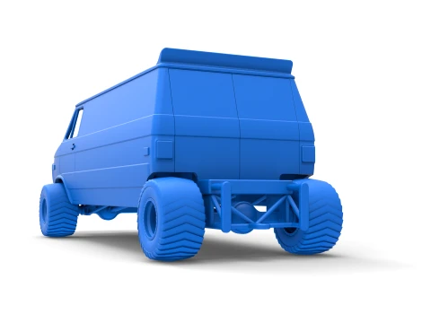Pulling van 4wd Version 2 Scale 1 to 25 3D Print Model