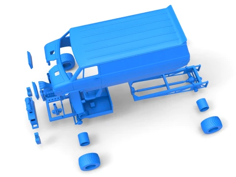 Pulling van 4wd Version 2 Scale 1 to 25 3D Print Model
