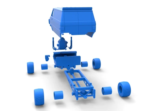 Pulling van 4wd Version 2 Scale 1 to 25 3D Print Model