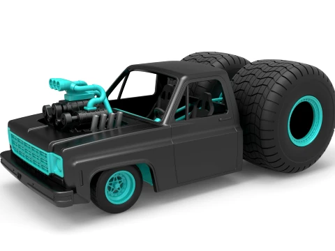 Concept dragster truck Scale 1 to 25 3D Baskı Modeli