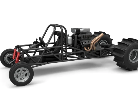 Dirt Dragster Base Scale 1 to 25 Modèles 3D en vedette