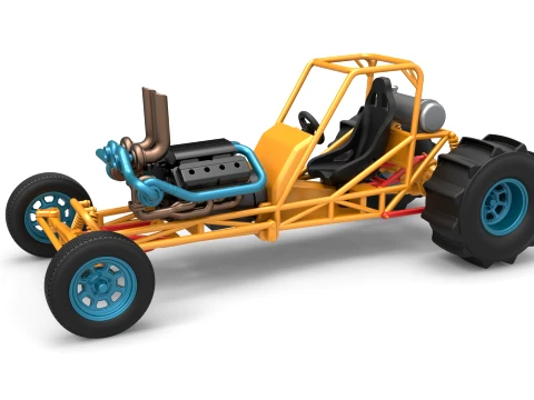 Dirt Dragster Version 1 Ma&szlig;stab 1 bis 25 3D Druckmodell