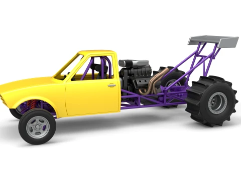 Dirt Dragster Version 2 Ma&szlig;stab 1 bis 25 3D Druckmodell