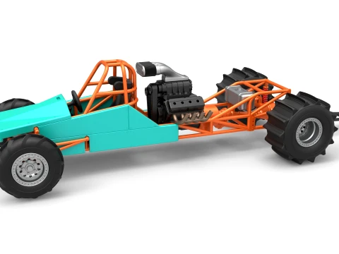 Dirt Dragster Version 3 Ma&szlig;stab 1 bis 25 3D Druckmodell