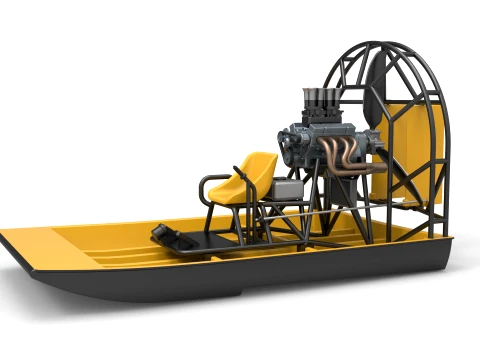 Drag racing Airboat Scale 1 to 25 3D Print Model